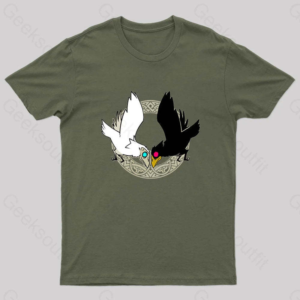 Hugin & Munin Geek T-Shirt Army Green / S