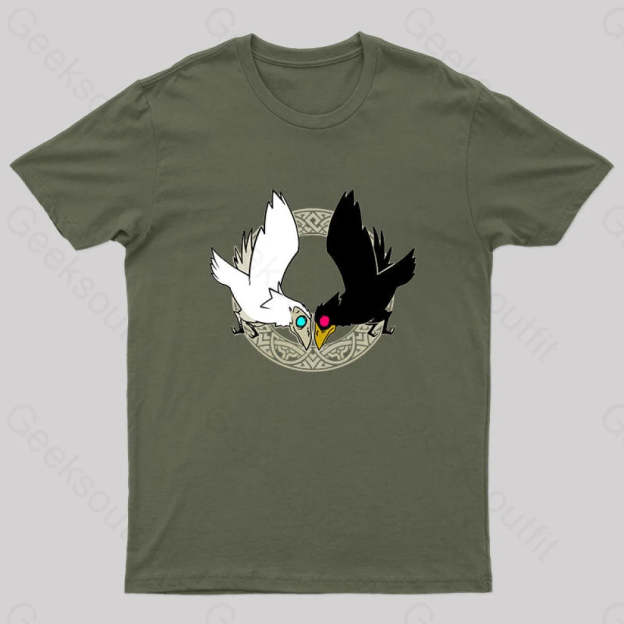 Hugin & Munin Geek T-Shirt Army Green / S