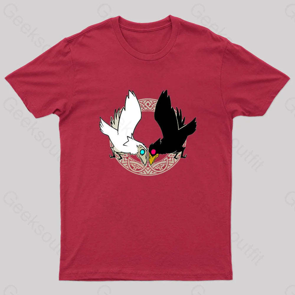 Hugin & Munin Geek T-Shirt Red / S