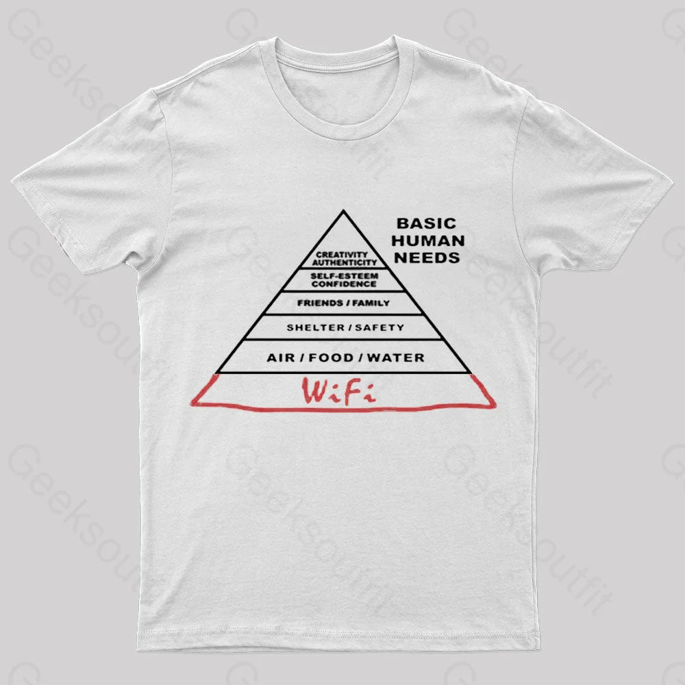 Human Needs Wifi Geek T-Shirt White / S