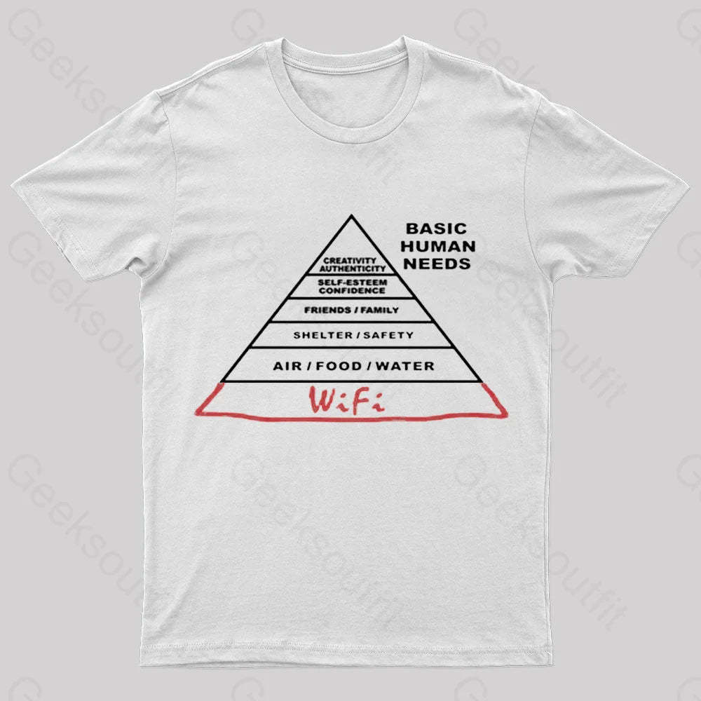 Human Needs Wifi Geek T-Shirt White / S