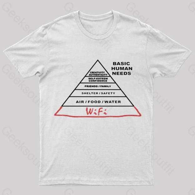 Human Needs Wifi Geek T-Shirt White / S