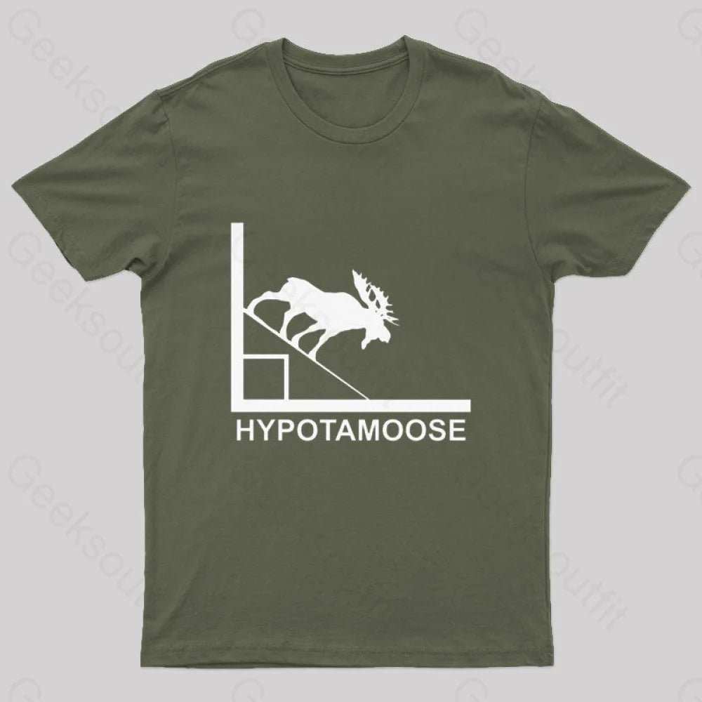 Hypotamoose Pun T-Shirt Army Green / S