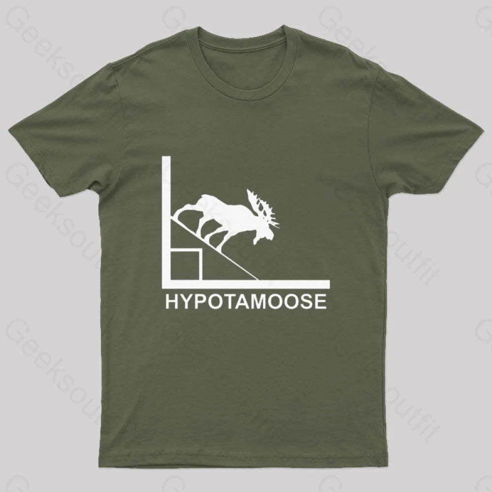 Hypotamoose Pun T-Shirt Army Green / S