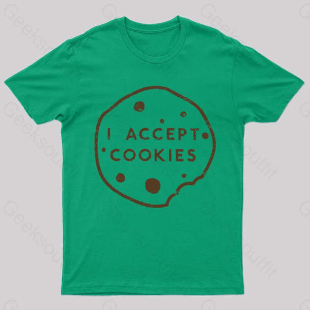 I Accept Cookies Nerd T-Shirt Green / S
