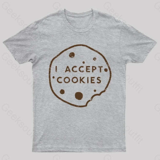 I Accept Cookies Nerd T-Shirt Grey / M