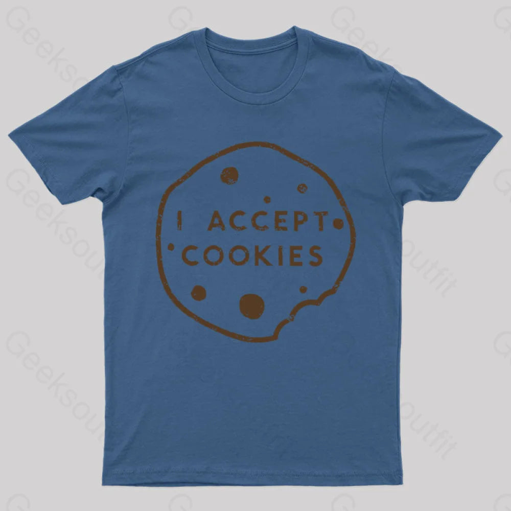 I Accept Cookies Nerd T-Shirt Navy / S