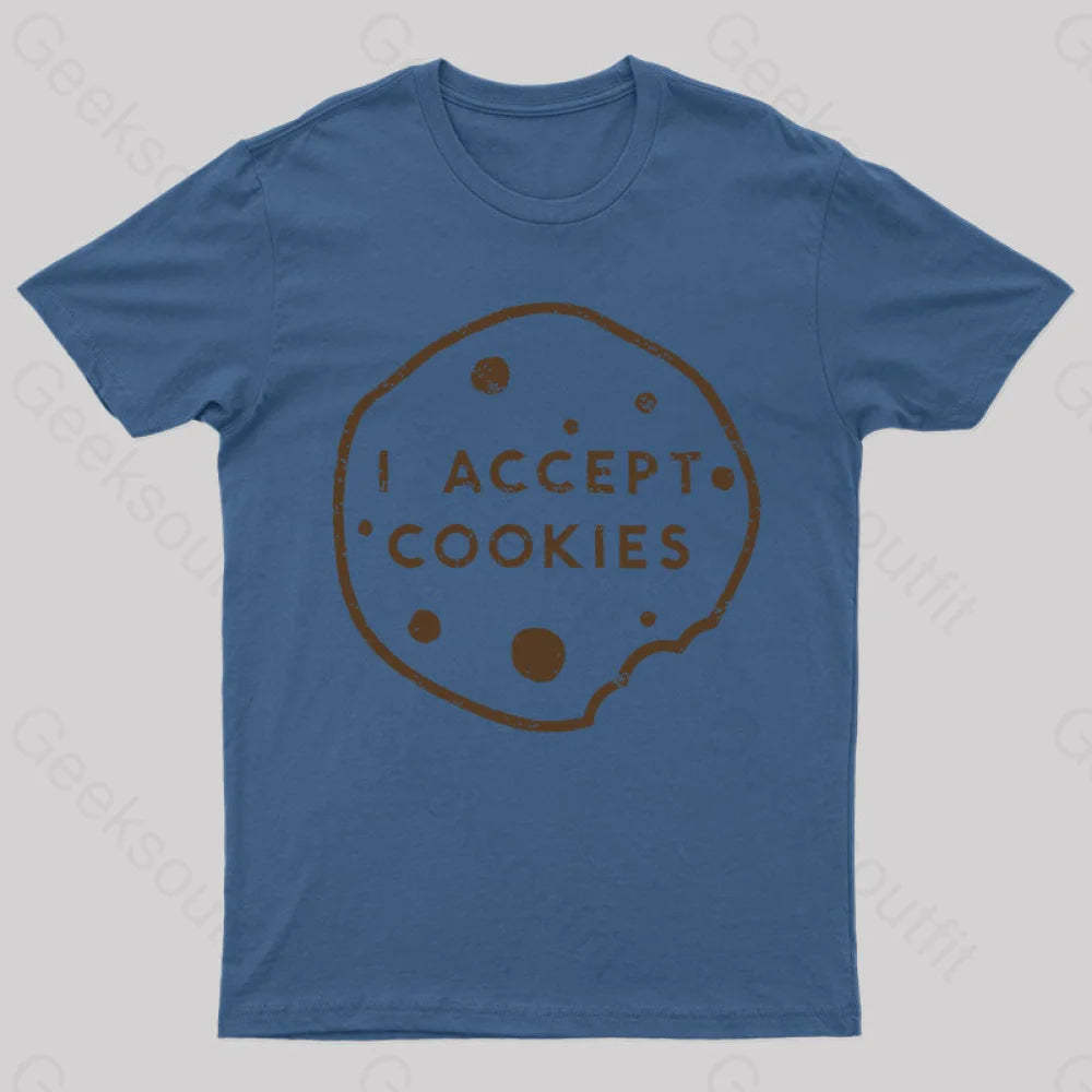 I Accept Cookies Nerd T-Shirt Navy / S