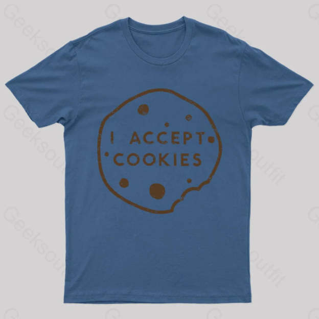 I Accept Cookies Nerd T-Shirt Navy / S