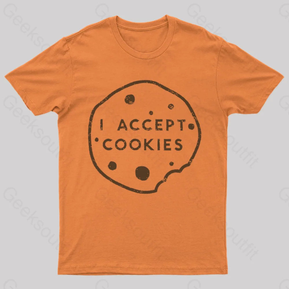 I Accept Cookies Nerd T-Shirt Orange / S