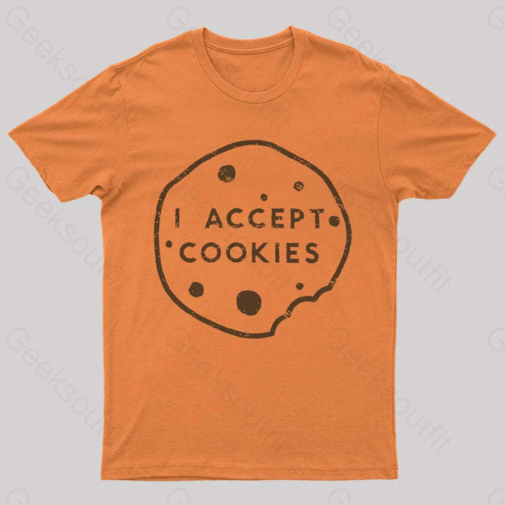 I Accept Cookies Nerd T-Shirt Orange / S