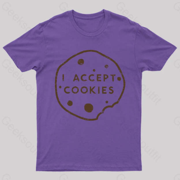 I Accept Cookies Nerd T-Shirt Purple / S