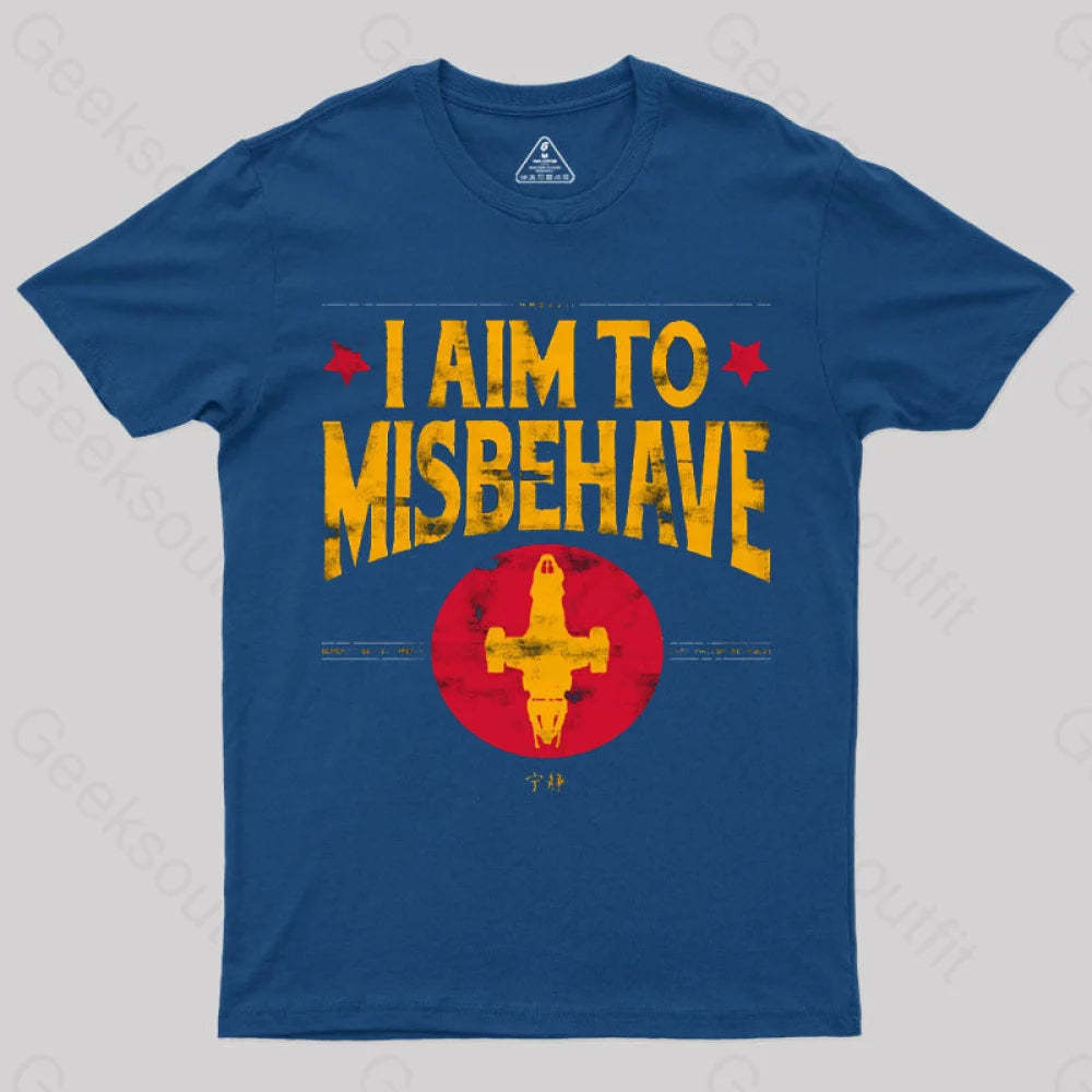 I Aim To Misbehave Firefly T-Shirt Navy / S