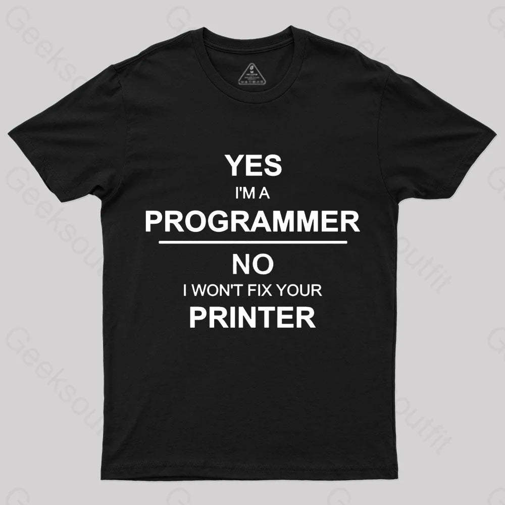I Am A Programmer Geek T-Shirt Black / S