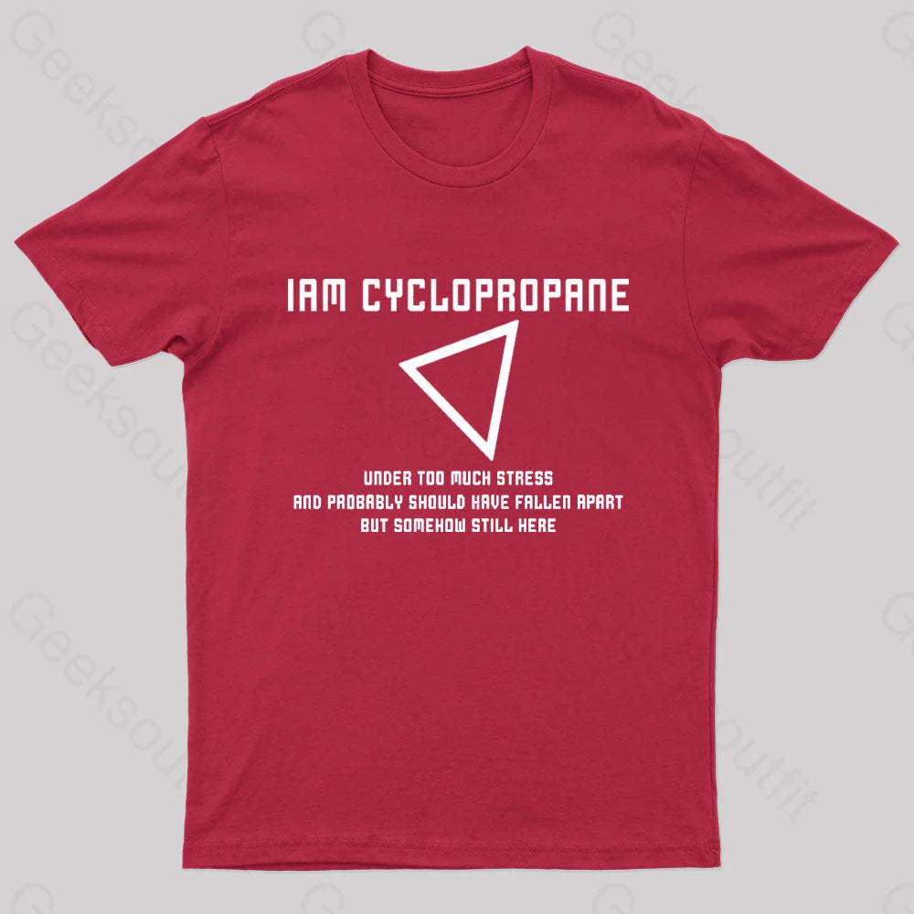 I Am Cyclopropane Nerd T-Shirt Red / S