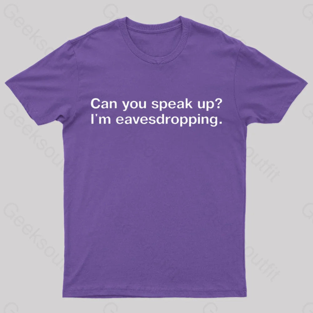 I Am Eavesdropping Nerd T-Shirt Purple / S