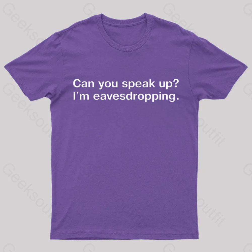 I Am Eavesdropping Nerd T-Shirt Purple / S