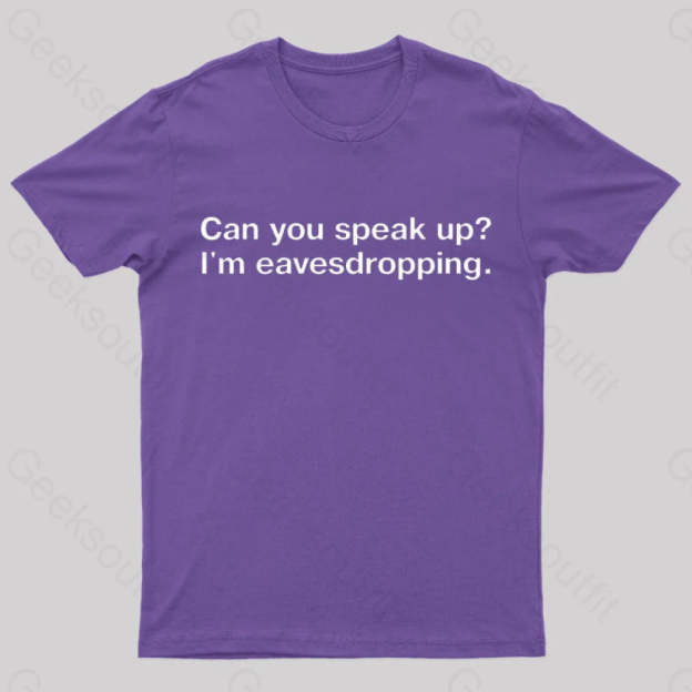 I Am Eavesdropping Nerd T-Shirt Purple / S