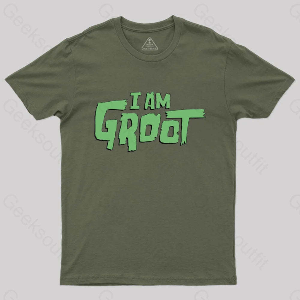 I Am Groot T-Shirt Army Green / S