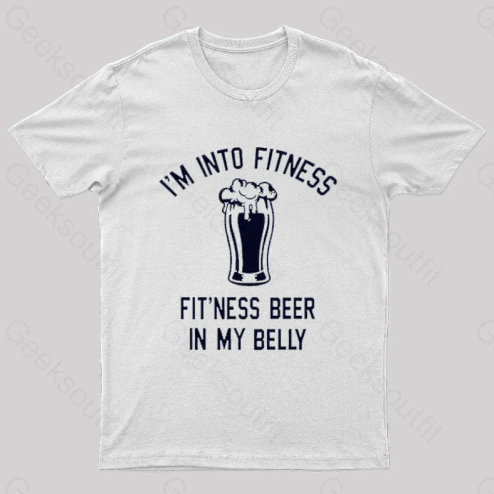 I Am Into Fitness Nerd T-Shirt White / S