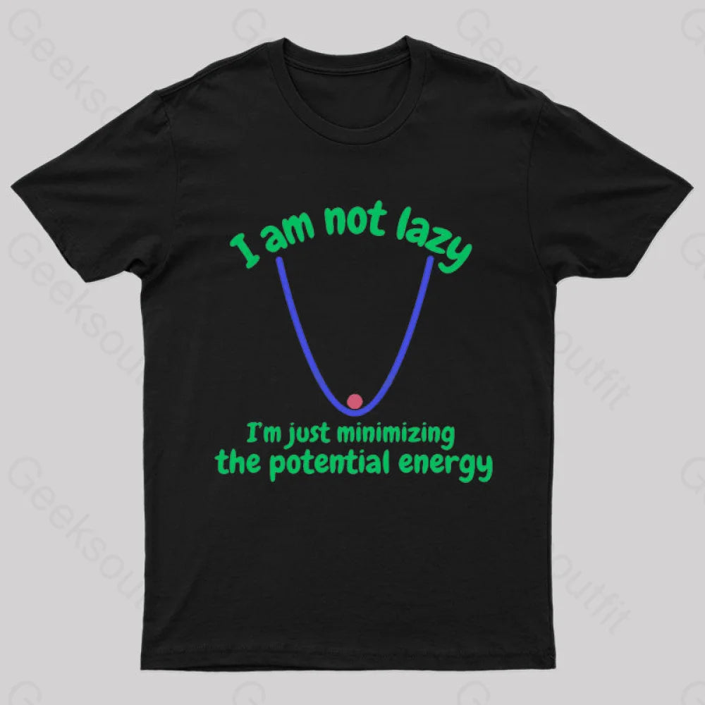 I Am Just Minimizing The Potential Energy Nerd T-Shirt Black / S