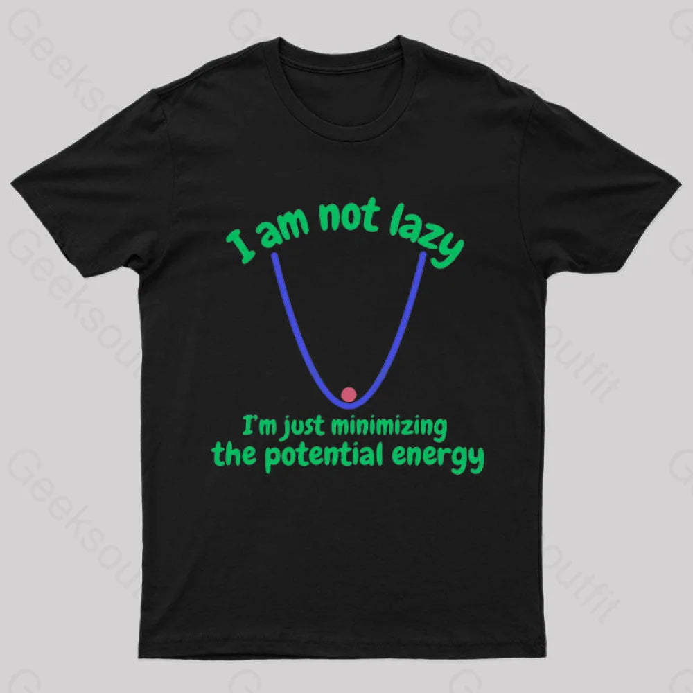 I Am Just Minimizing The Potential Energy Nerd T-Shirt Black / S
