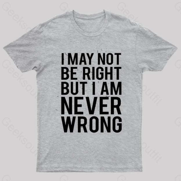 I Am Never Wrong Nerd T-Shirt Grey / S