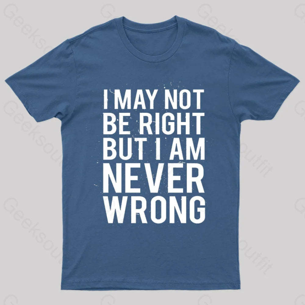 I Am Never Wrong Nerd T-Shirt Navy / S