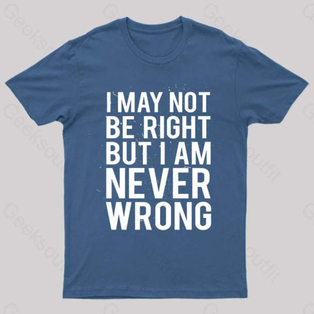 I Am Never Wrong Nerd T-Shirt Navy / S