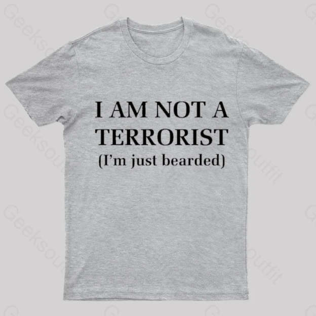 I Am Not A Terrorist Nerd T-Shirt Grey / S