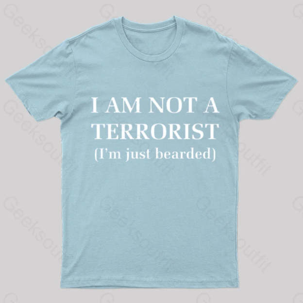 I Am Not A Terrorist Nerd T-Shirt Light Blue / S