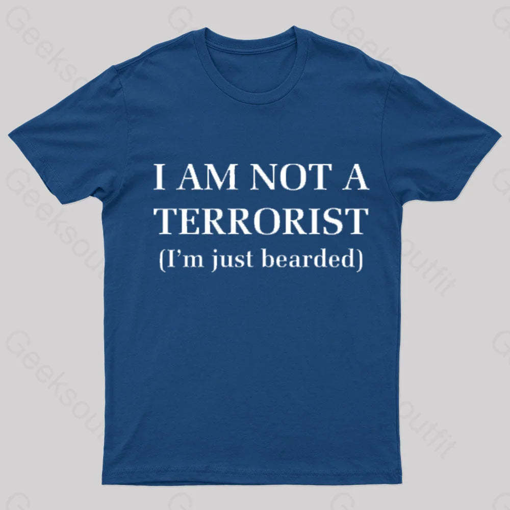 I Am Not A Terrorist Nerd T-Shirt Navy / S