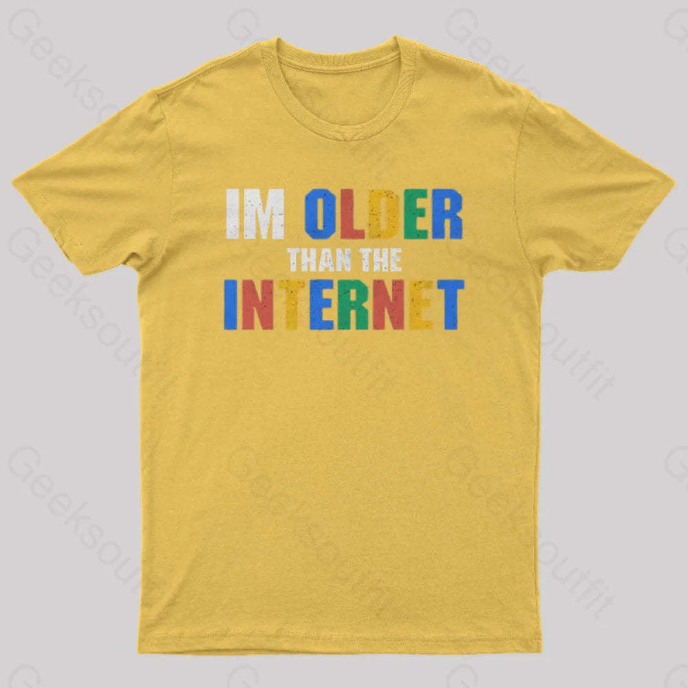 I Am Older Than The Internet Nerd T-Shirt Yellow / S