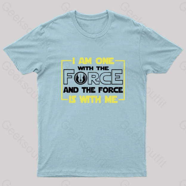 I Am One With The Force Nerd T-Shirt Light Blue / S