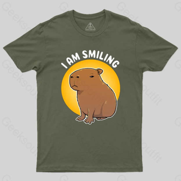 I Am Smiling T-Shirt Army Green / S