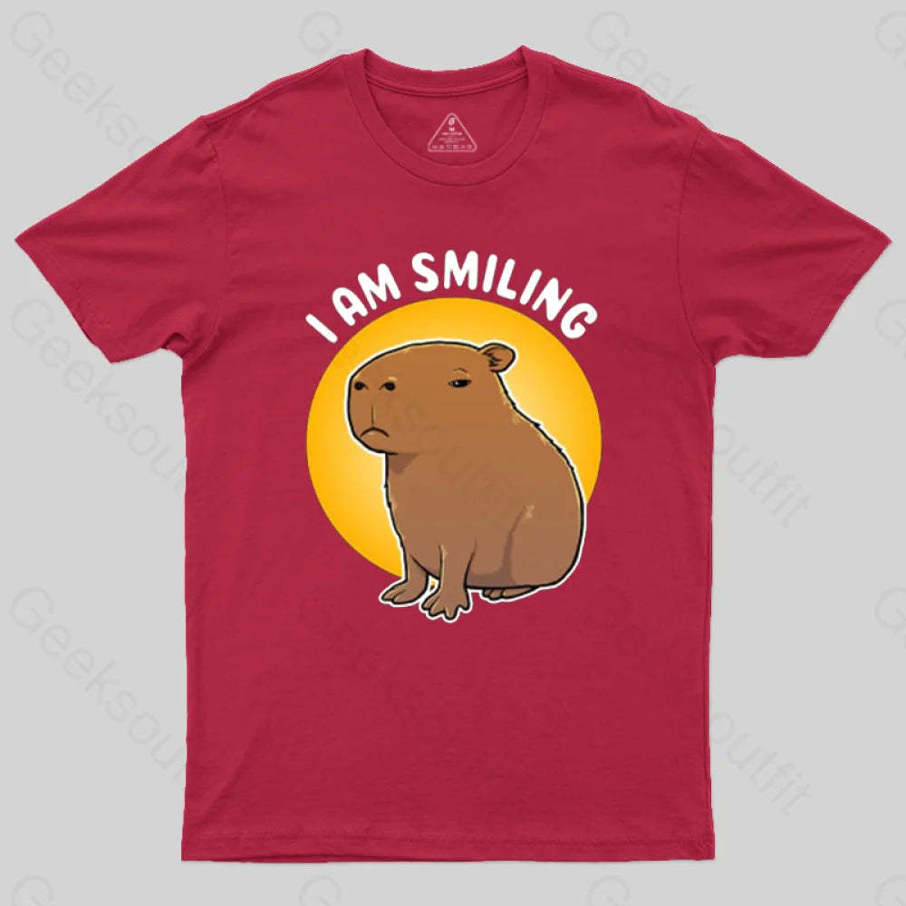 I Am Smiling T-Shirt Red / S