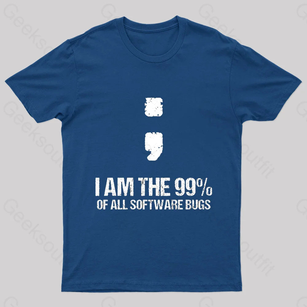I Am The 99% Of All Software Bugs Nerd T-Shirt Navy / S