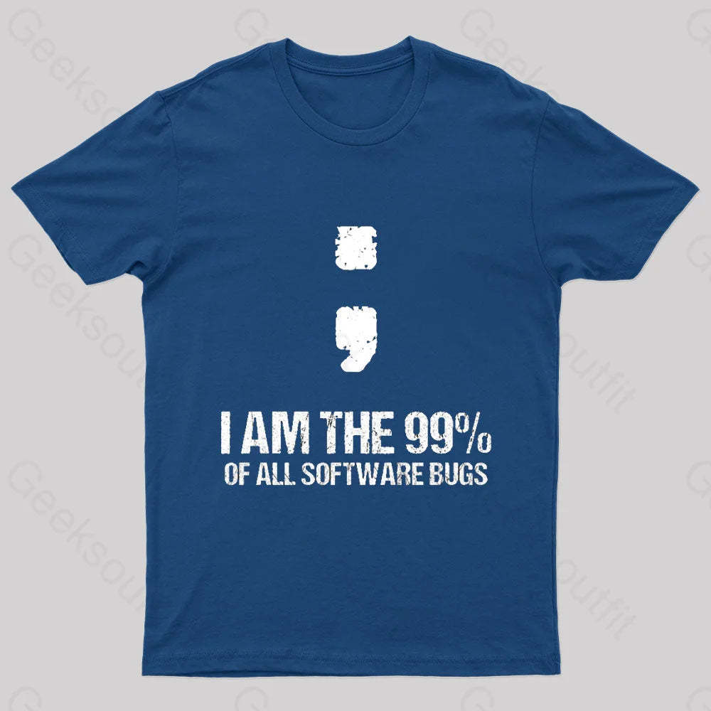 I Am The 99% Of All Software Bugs Nerd T-Shirt Navy / S