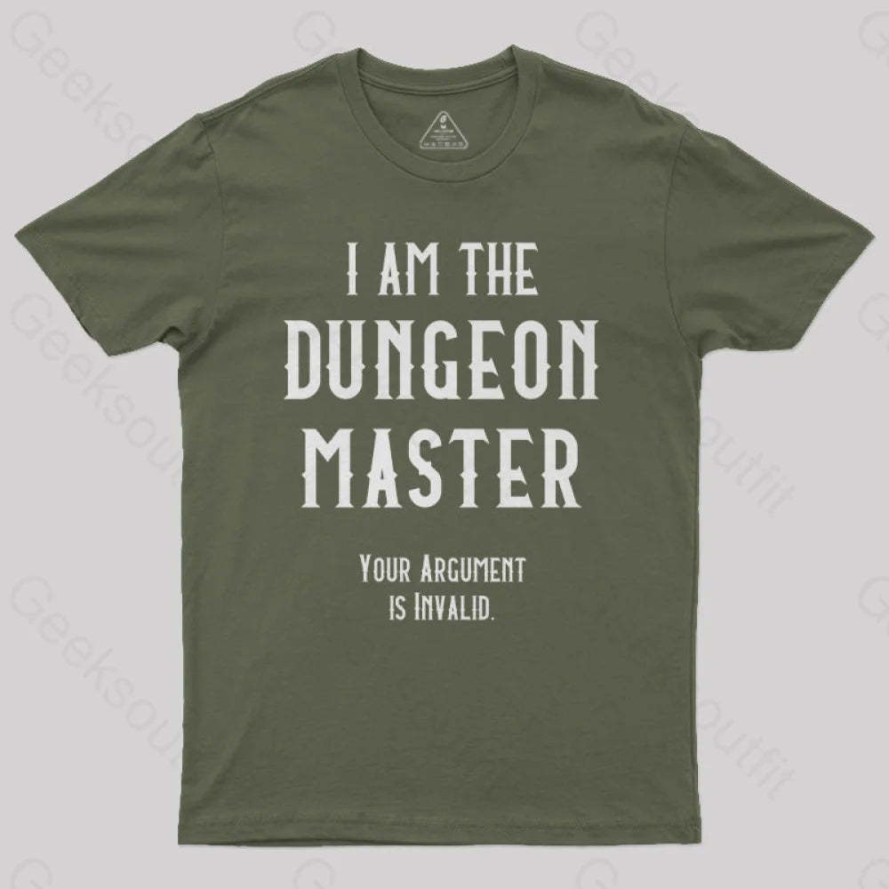 I Am The Dungeon Master Nerd T-Shirt Army Green / S