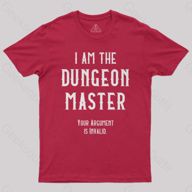 I Am The Dungeon Master Nerd T-Shirt Red / S