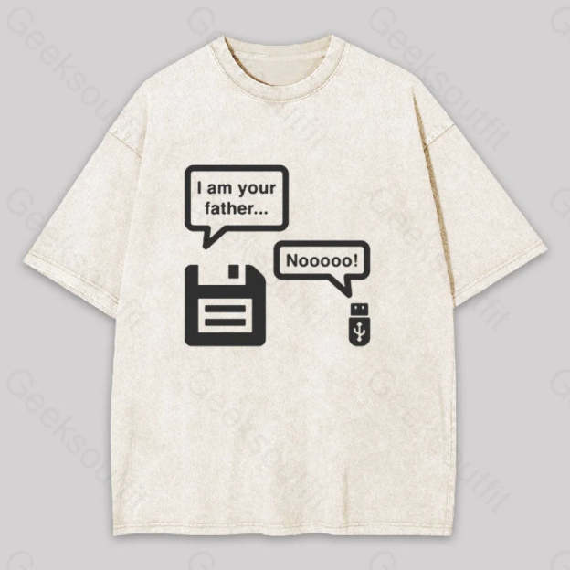 I Am Your Father Geek Washed T-Shirt Apricot / S