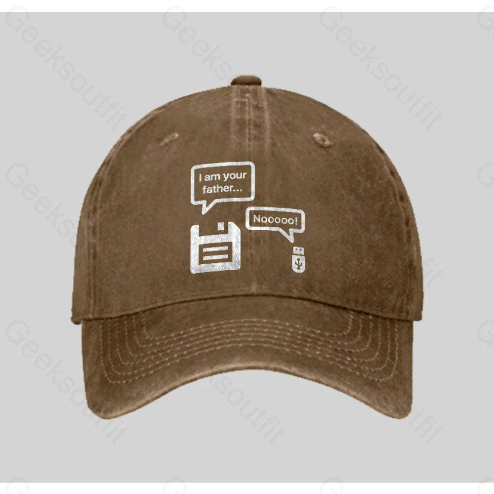 I Am Your Father Washed Vintage Baseball Cap Natural