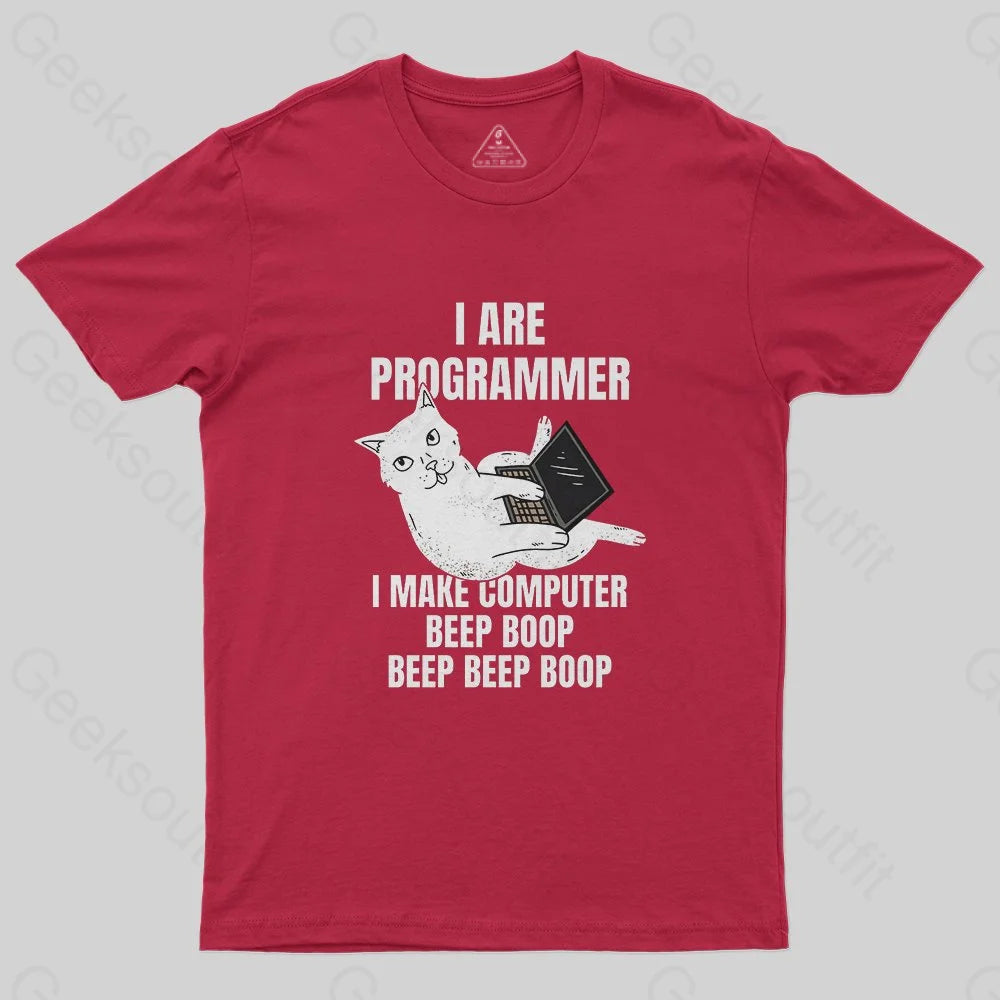I Are Programmer Computer Cat T-Shirt - Geeksoutfit