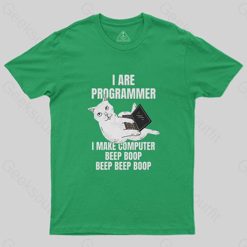 I Are Programmer Computer Cat T-Shirt - Geeksoutfit