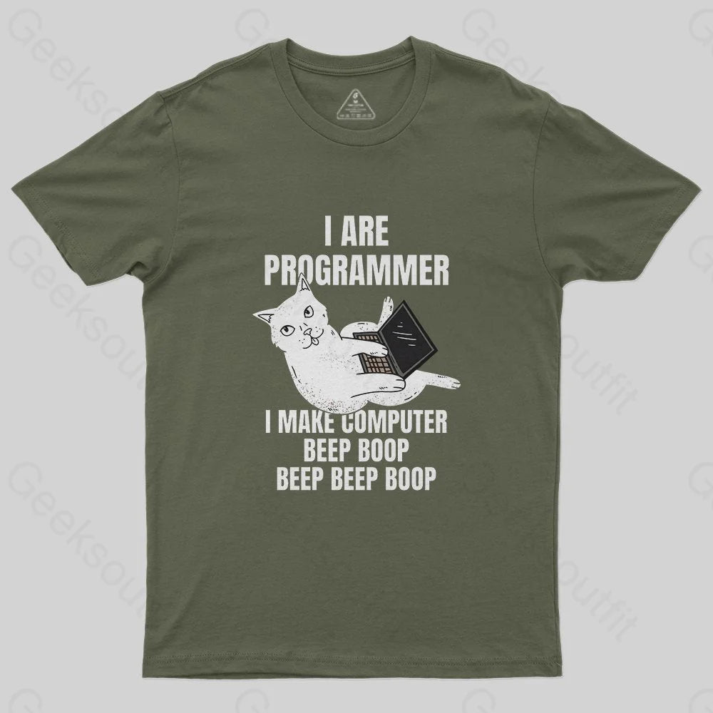 I Are Programmer Computer Cat T-Shirt - Geeksoutfit