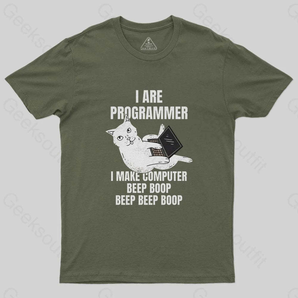 I Are Programmer Computer Cat T-Shirt - Geeksoutfit