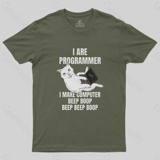 I Are Programmer Computer Cat T-Shirt - Geeksoutfit