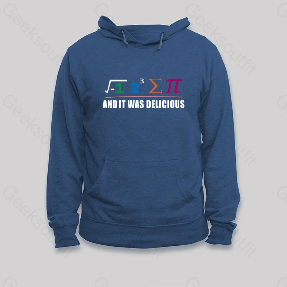 I Ate Some Pie And It Was Delicious Pi Math Classic Hoodie Dark Blue / S