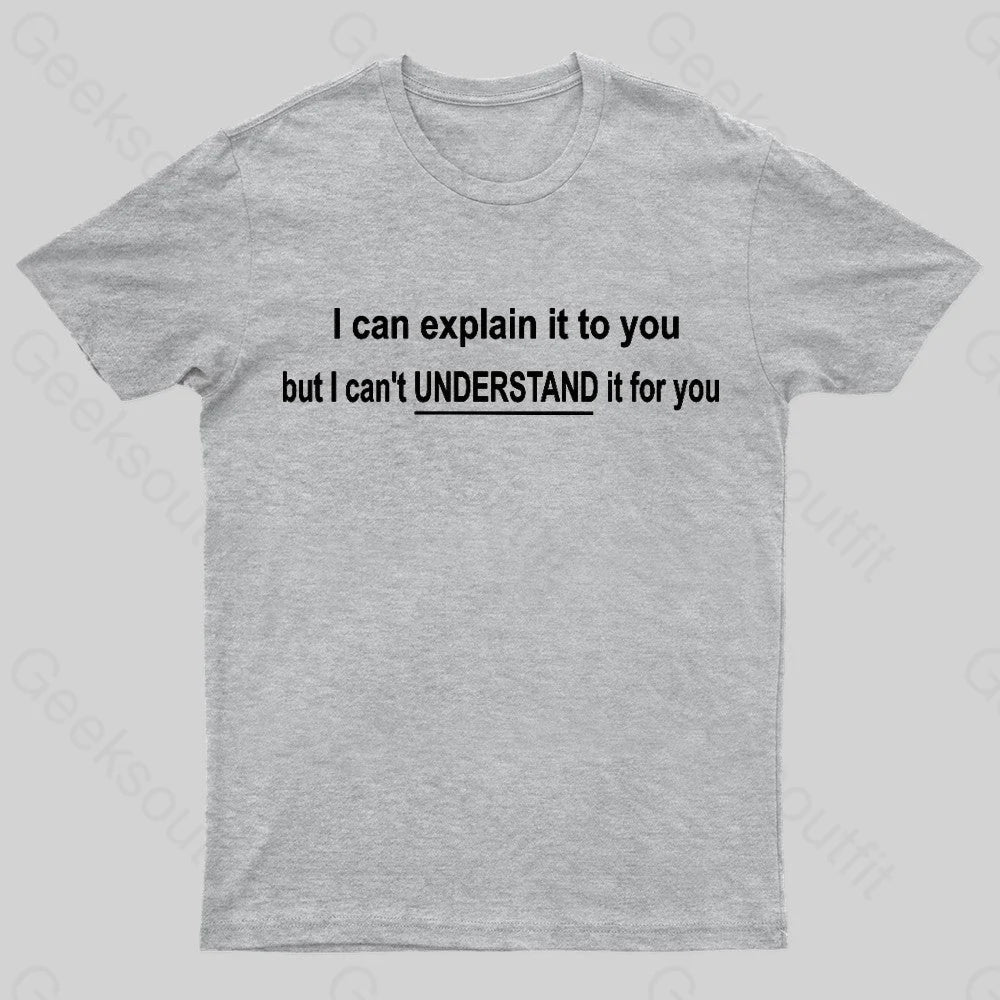 I Can Explain It To You But Can’t Understand For Your Nerd T-Shirt Grey / S