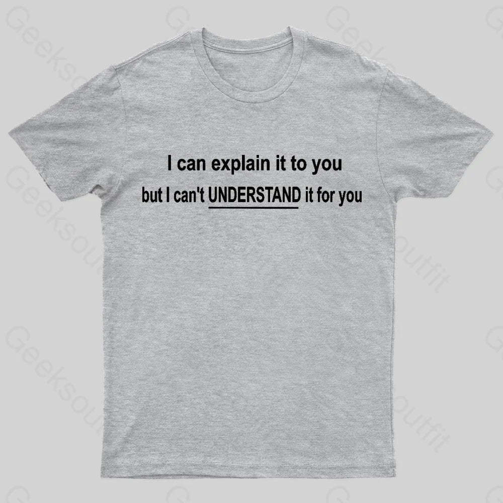 I Can Explain It To You But Can’t Understand For Your Nerd T-Shirt Grey / S